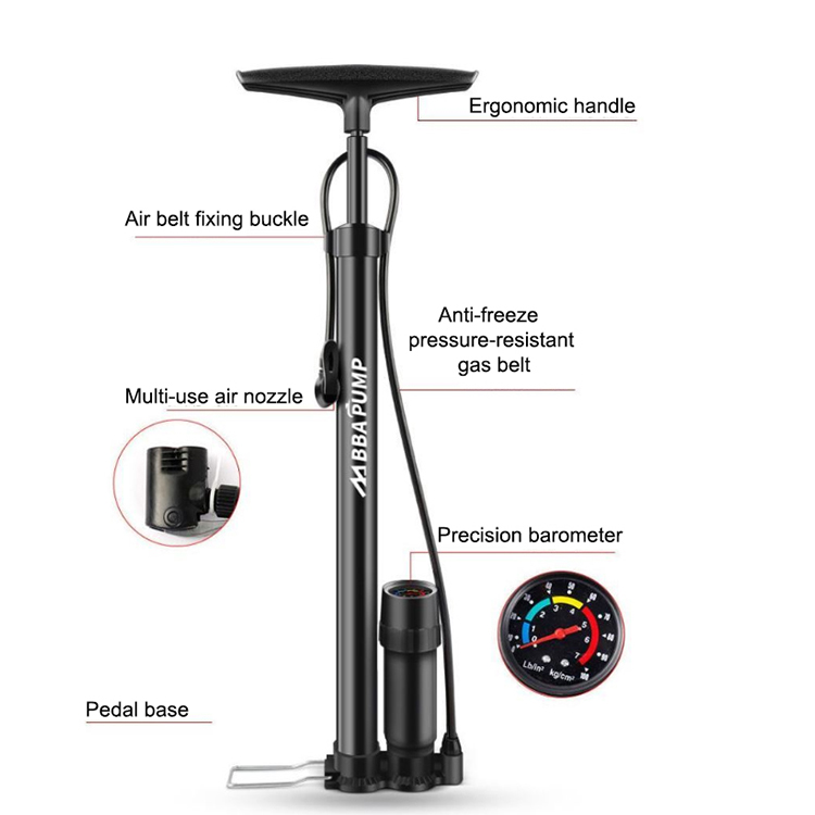 Mini High Pressure Bicycle Floor Pump For Road Bike Air Pump