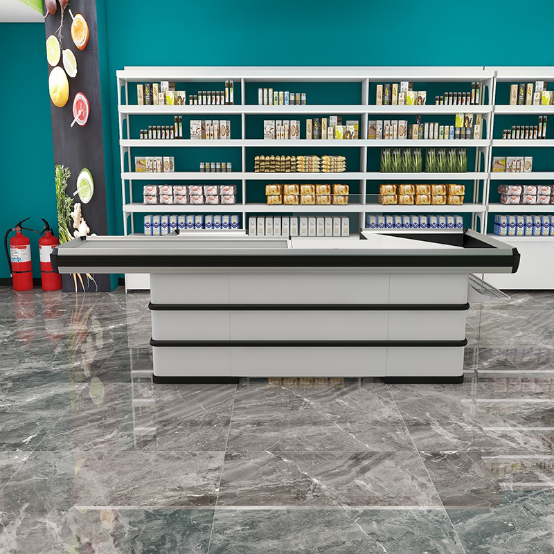Supermarket cash checkout electric conveyor belt checkout counter