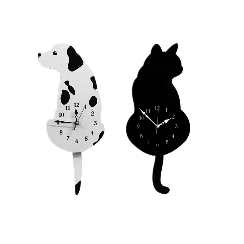 Настенные часы, милые прикольные часы с рисунком кота, собаки, для детской спальни, уникальный подарок, беззвучные Мультяшные настенные часы «сделай сам»