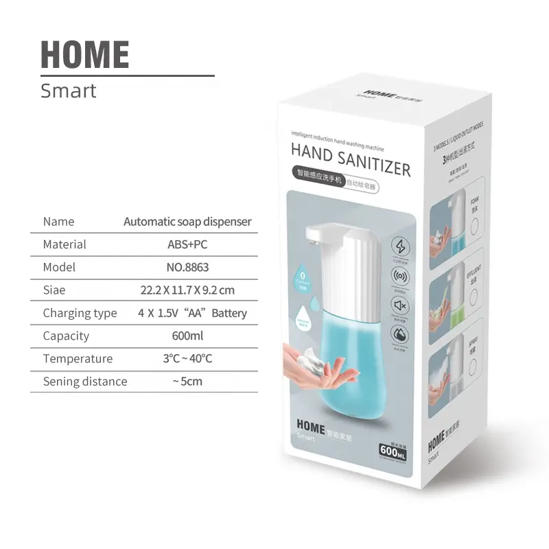 High Quality Portable Rechargeable Smart Desk Stand Sensor Foam Hand Sanitizer Automatic Liquid Soap Dispenser