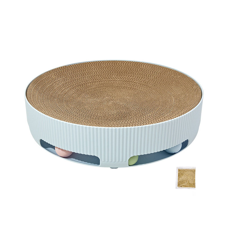 Pet Toy Round Shape Cat Scratcher with Ball Toy in the Botton Cat Track Colorful Environmentally friendly Pet Toy