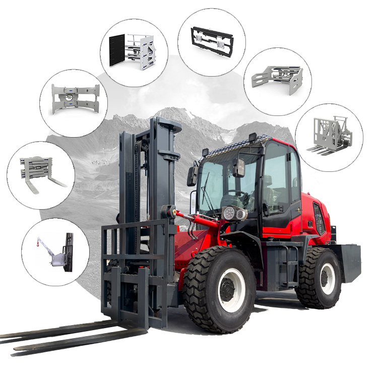 Ce сертифицированный 2,5 t 3t 3,5 Ton 4WD внедорожные шины, триплексный Мачтовый переключатель передач, вездеходный дизельный вилочный погрузчик