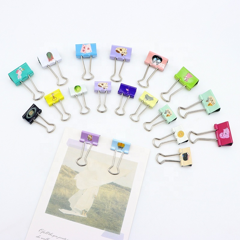 UV Printed File Document Clips Paper Clamps Binder Clips Promotional Gifts Useful Metal Cheap Advertising Office Clip
