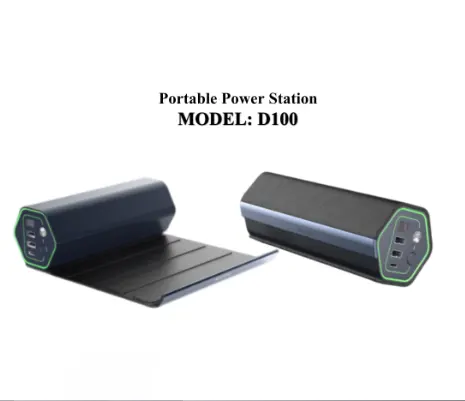 Customized Mini All-in-one Rechargeable Lithium Battery Folding Panel Portable Power Station D100