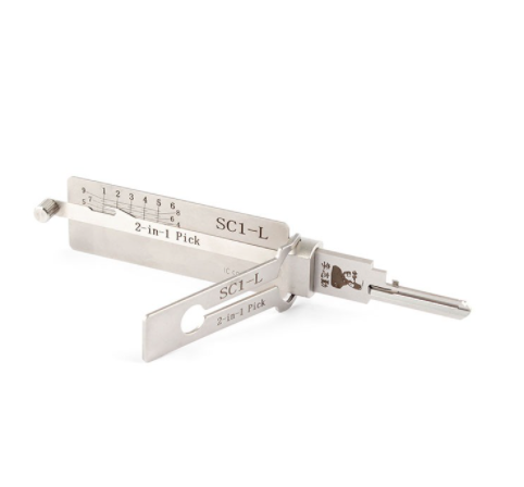 Высокое качество горячей продажи декодер Lishi слесарный SC1-L 2-в-1 двери инструмент для вскрытия