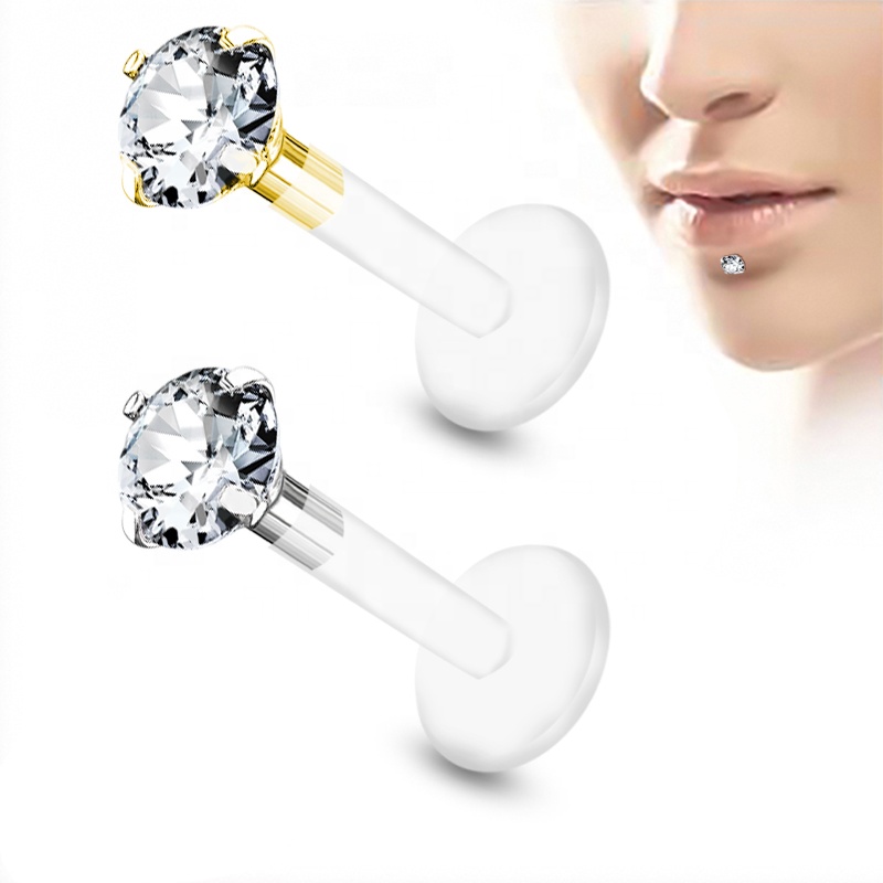 2020 новейший дизайн PTFE Flex Labret/Monroe с зубцами набор прозрачный CZ горячая распродажа