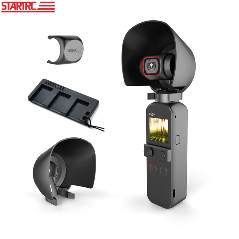STARTRC For Dron DJI Pocket 2 Drone Accessories Drone Camera Lens Sun Hood + Adapter Storage Board + Lens Protective Cover