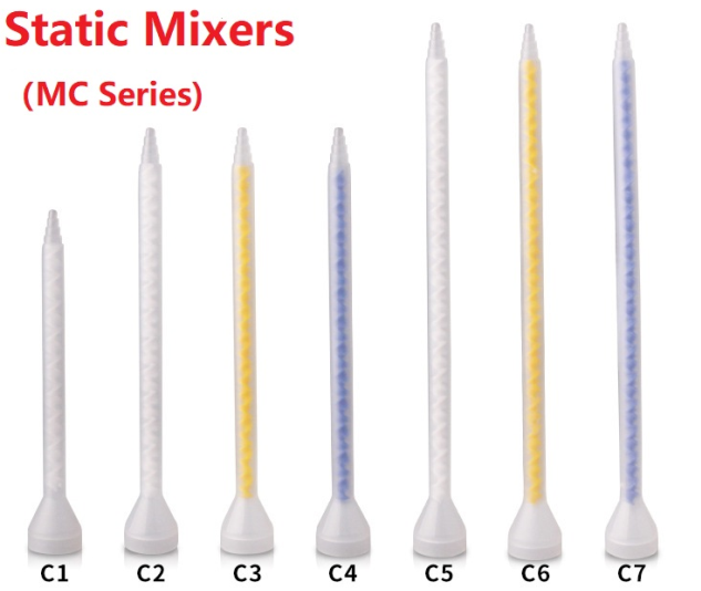 MC6-32 2K Epoxy  Bell-Mount  Epoxy Resin Dispenser Static Mixer Tip Disposable 32 Elements  Mixing Tips