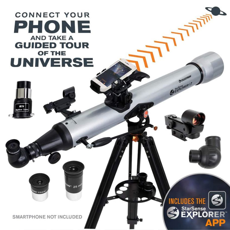 Профессиональный астрономический телескоп StarSense Explorer LT80 AZ для смартфона с поддержкой приложения рефрактор 80 мм F/11 4,5