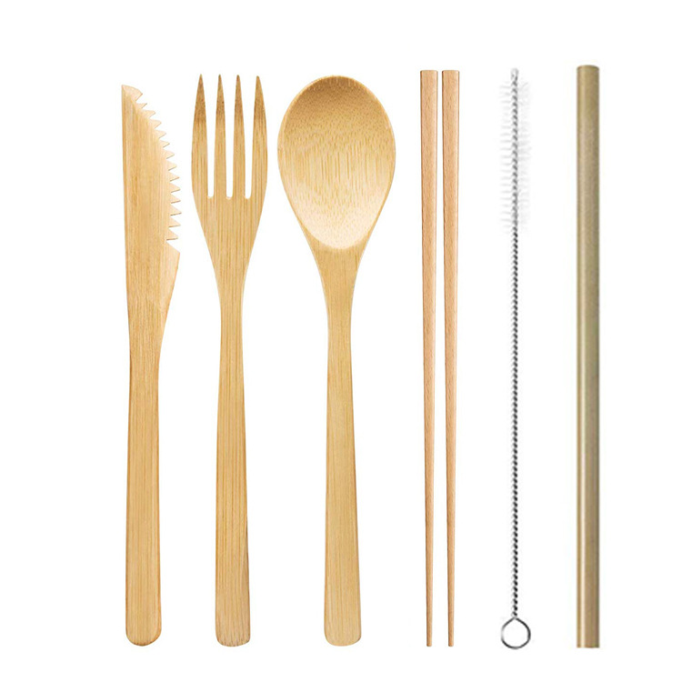 Light to carry and easy to keep simple environmental friendly high quality bamboo customized cutlery chopsticks set