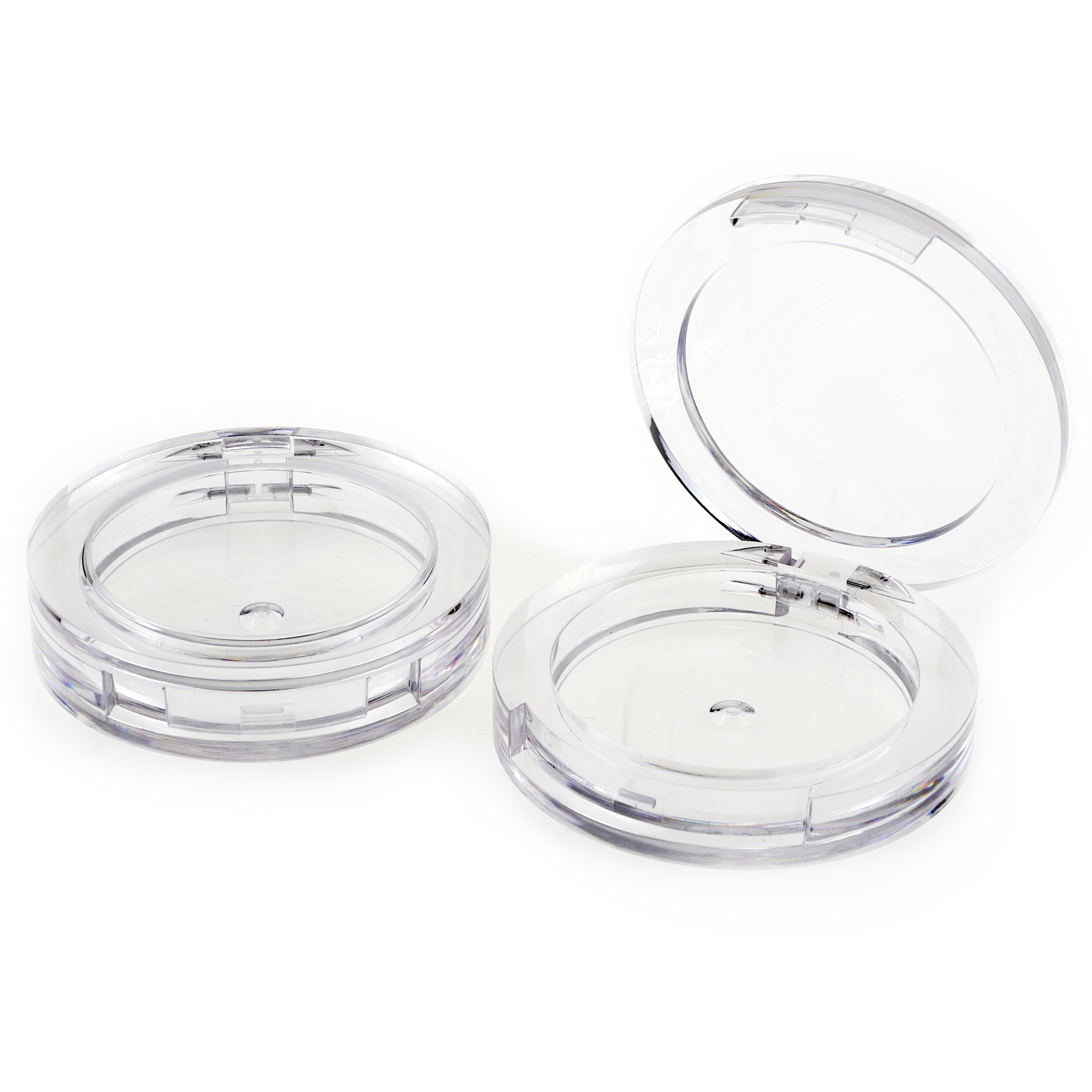 Bloompack Round Custom Fashion Blusher Highlight Powder Package Clear Transparent Single Eyeshadow Case