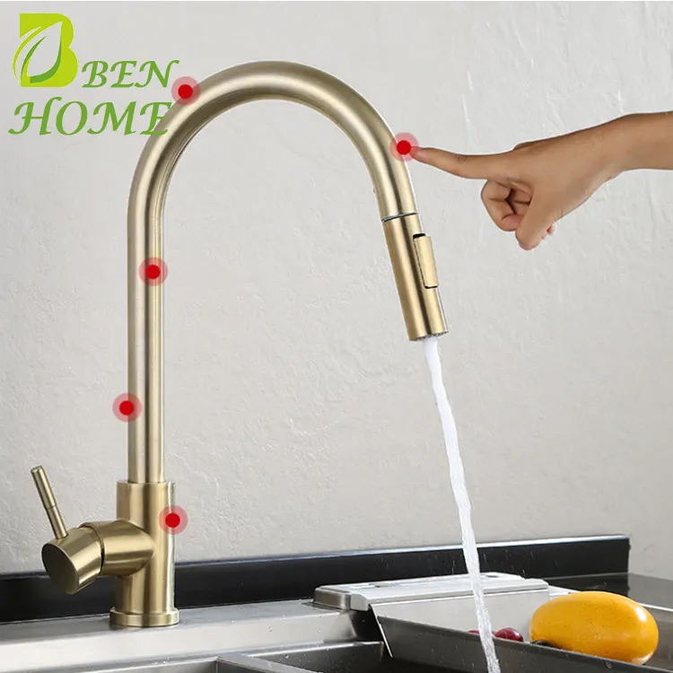 Free Shipping Touch Gold Kitchen Faucet Manufacturer