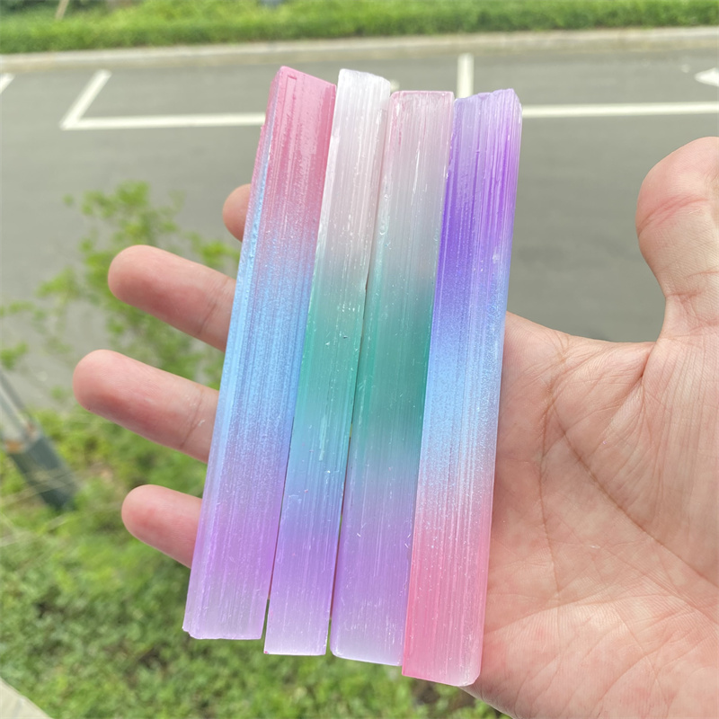 Healing Energy New Product Aura Selenite Crystal Sticks Aura Yoga Seven 7 Chakra For Decoration