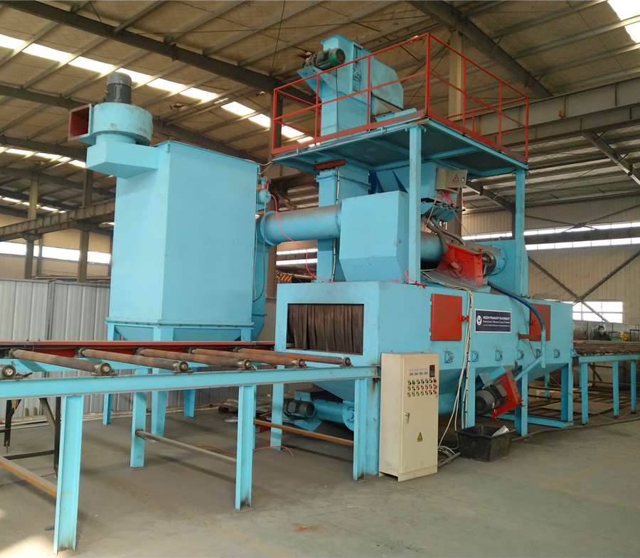 Steel Profile H Beam Qingdao Roller Conveyor Type Wheel Blaster Shot Blasting Machine