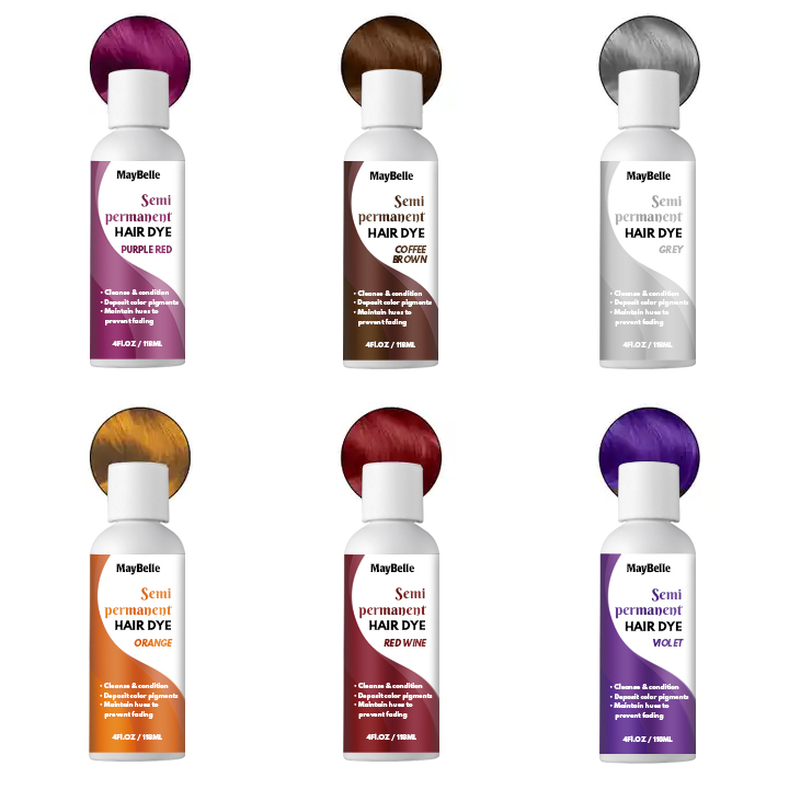 118ml OEM Wholesale Hair Dye Color Semi-Permanent Human Hair Wigs Customized Color Hair Dye Shampoo