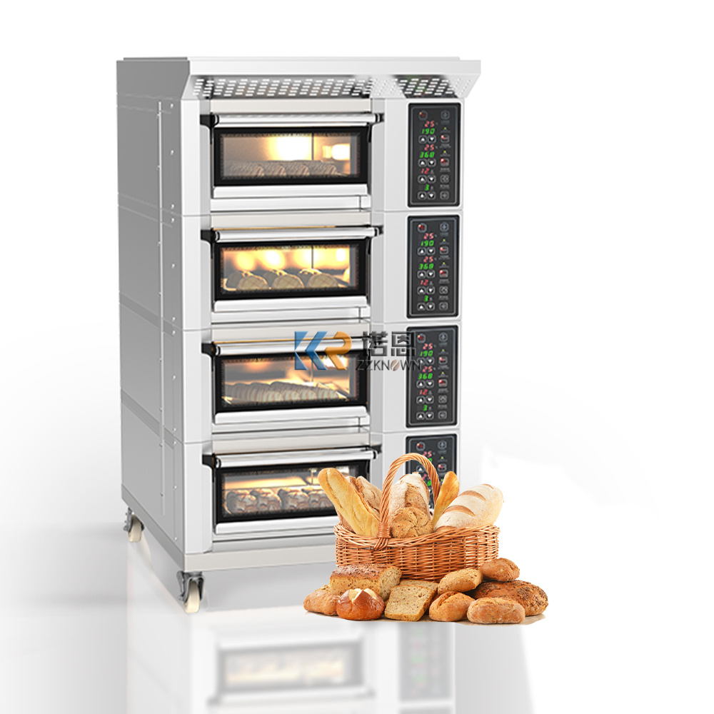 3 Deck 6 Trays Commercial Oven for Pizza Cakes and Bread Stainless Steel Stone Electric Chicken Wings Beef Jerky Oven