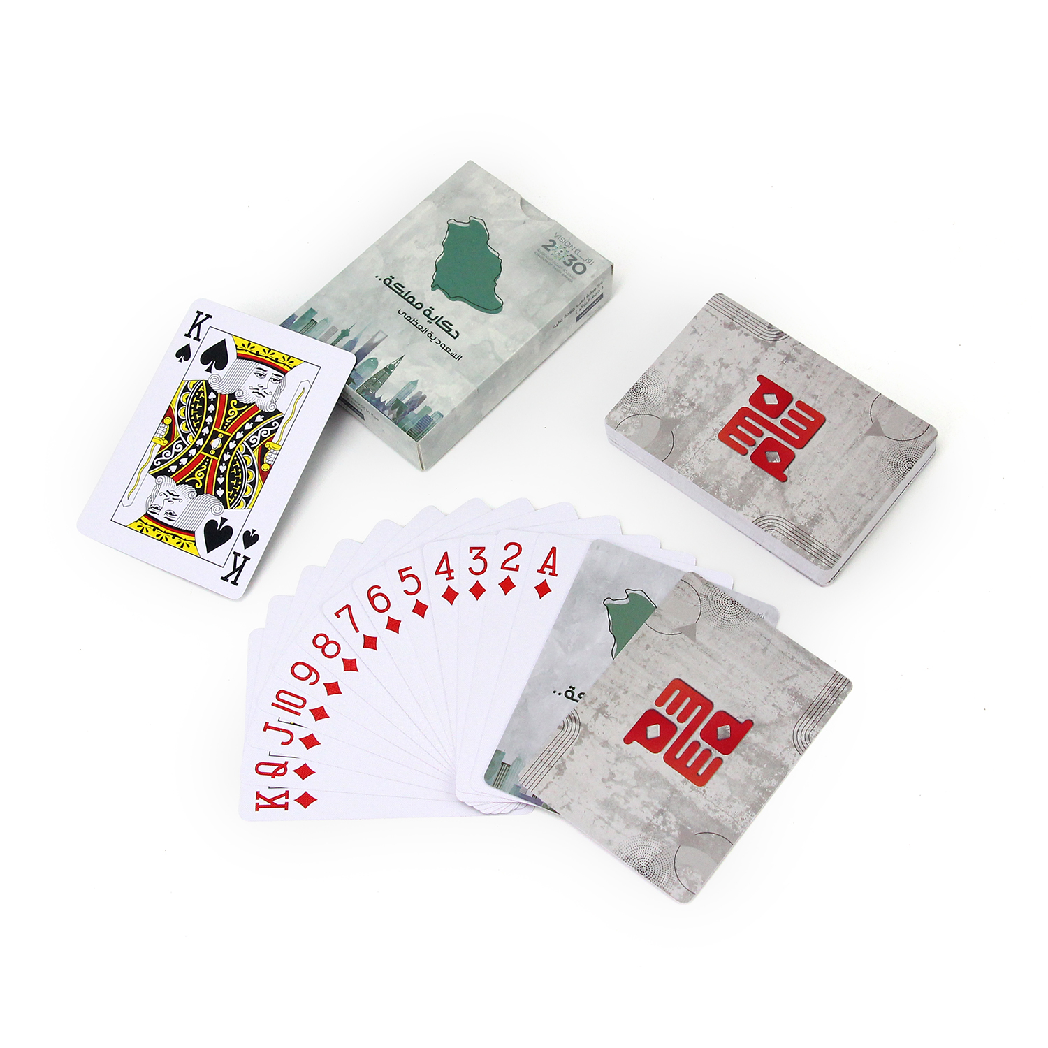 OEM Individuality Custom Design Both Sides Logo Printed Saudi Arabia Kuwait Poker Card Custom Printed Plastic Playing Cards