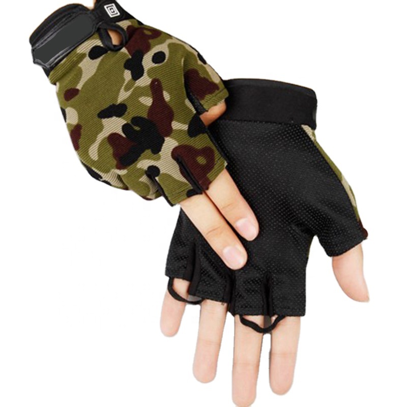 Изготовленный На Заказ Регулируемый Camo тактические перчатки без пальцев черный армии Военная полиция спортивные перчатки для верховой езды