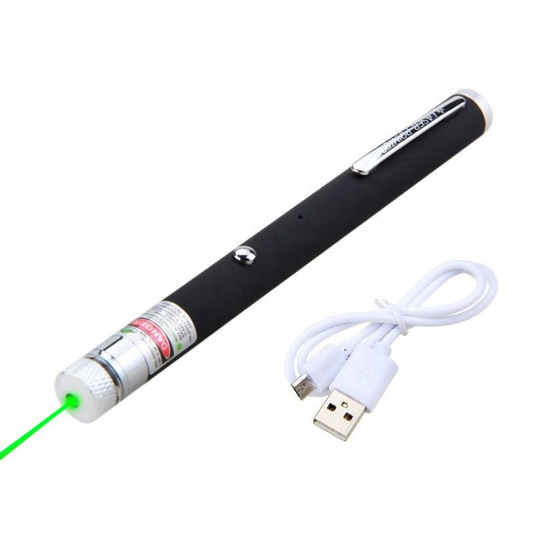 W/ Star Cap 5MW 100MW 532NM Лазерная лампа USB перезаряжаемая Зеленая лазерная указка