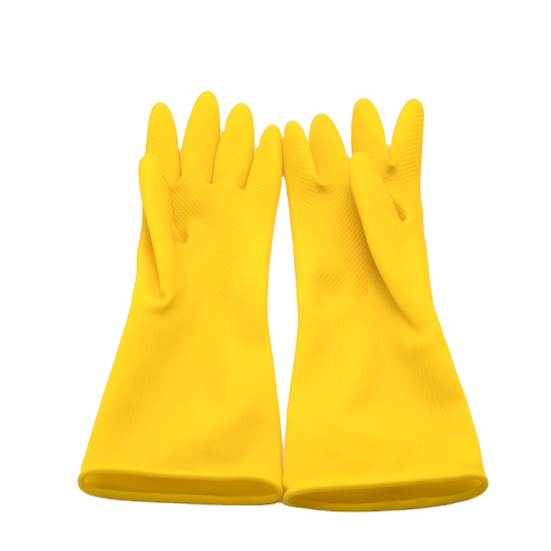 High quality yellow latex household long rubber gloves for sell household Kitchen Gloves