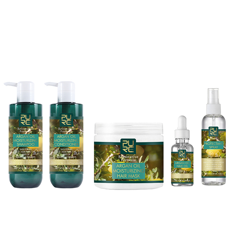 Professional Natural Organic Argan Oil Moisturizing Shampoo and Conditioner for Hair Treatment Customized OEM Hair Care Set