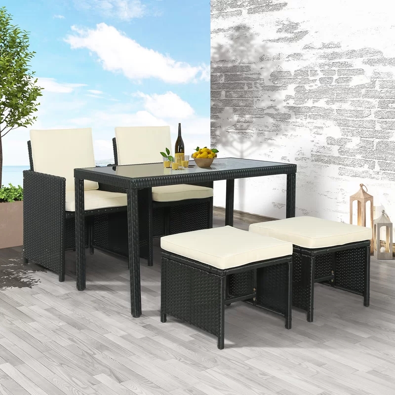 DINING TABLE AND CHAIR Outdoor Bench Set Chair Seat Dining Table Park Customized ratten furniture outdoor set giardino