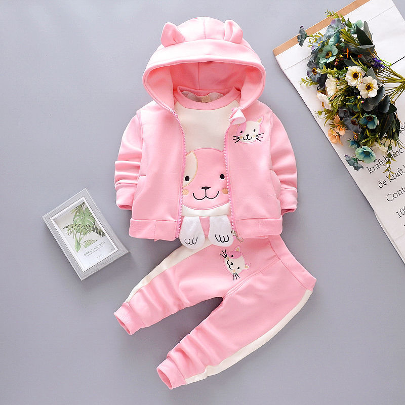 2021 New Fashion Winter Keep Warm Thicken Set Girls Clothes Two Piece Sets for Kids