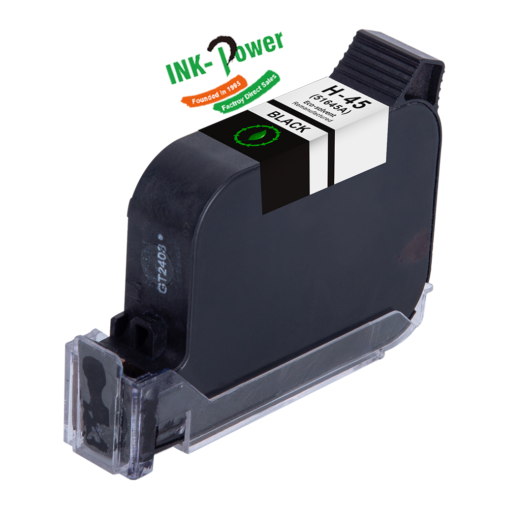 INK-POWER 45 45A 51645 51645A Tij 2.5 Black Remanufactured Inkjet Ink Cartridge Cartucho for HP45 HP45A HP Deskjet 830c Printer