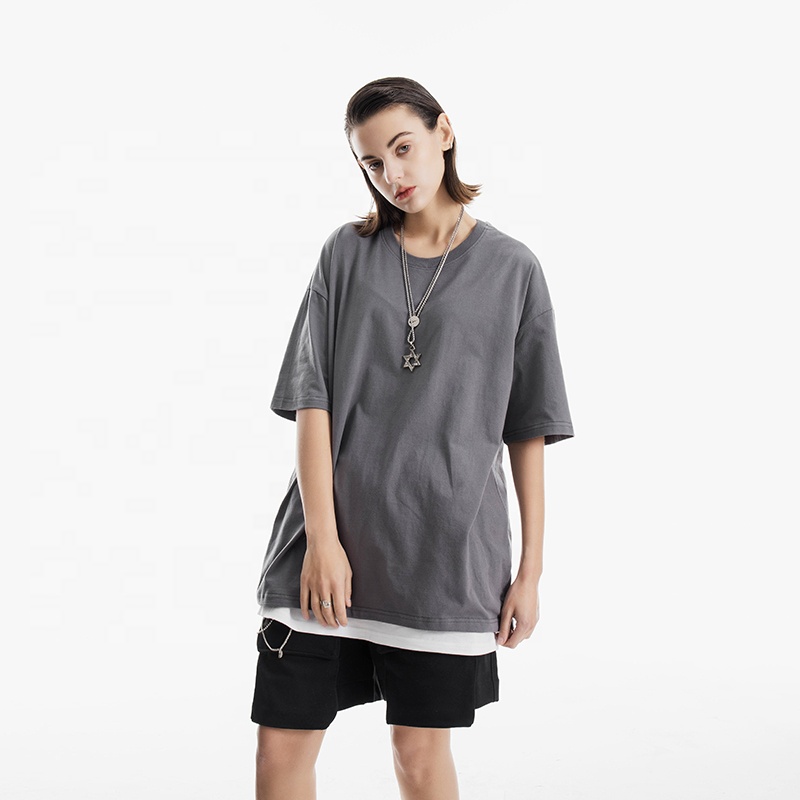 Wholesale Spring Summer Casual 100% Cotton Designer Oversized Plain T Shirt For Women
