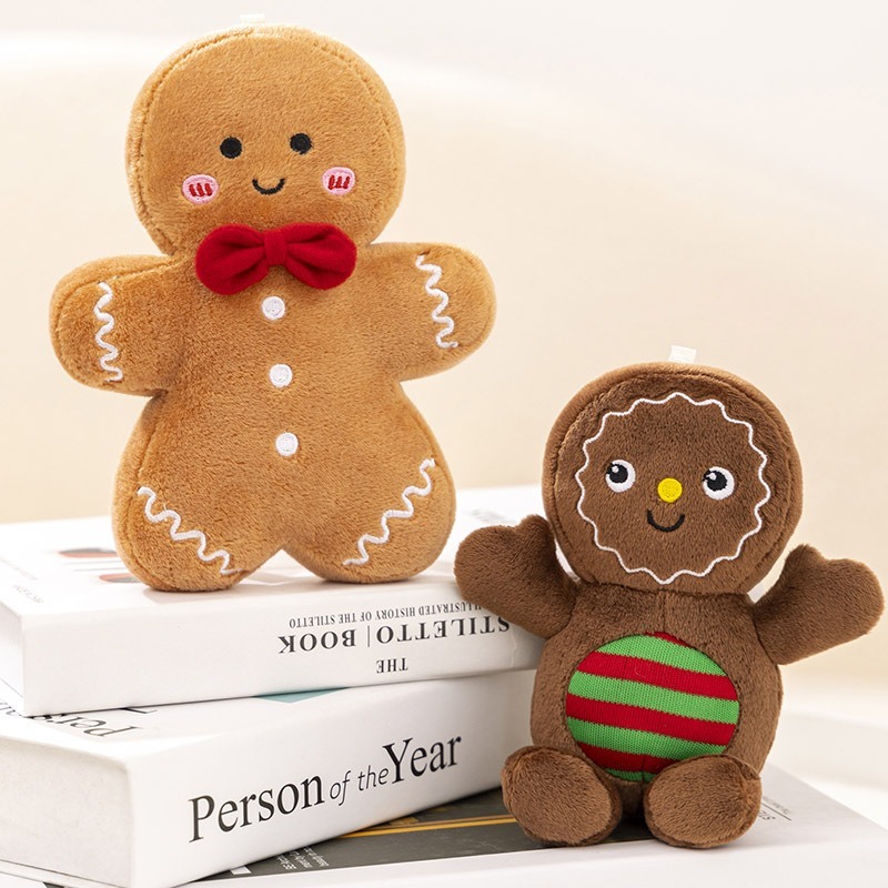 Wholesale Custom Kawaii Christmas Gingerbread Man Stuffed Toy Cute Xmas Tree Party Decor Chocolate Cookie House Unisex Birthday
