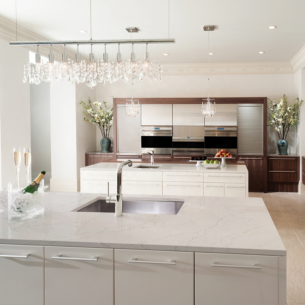 Cheap Price Good Quality Artificial Calacatta Quartz Stone Countertop Tops
