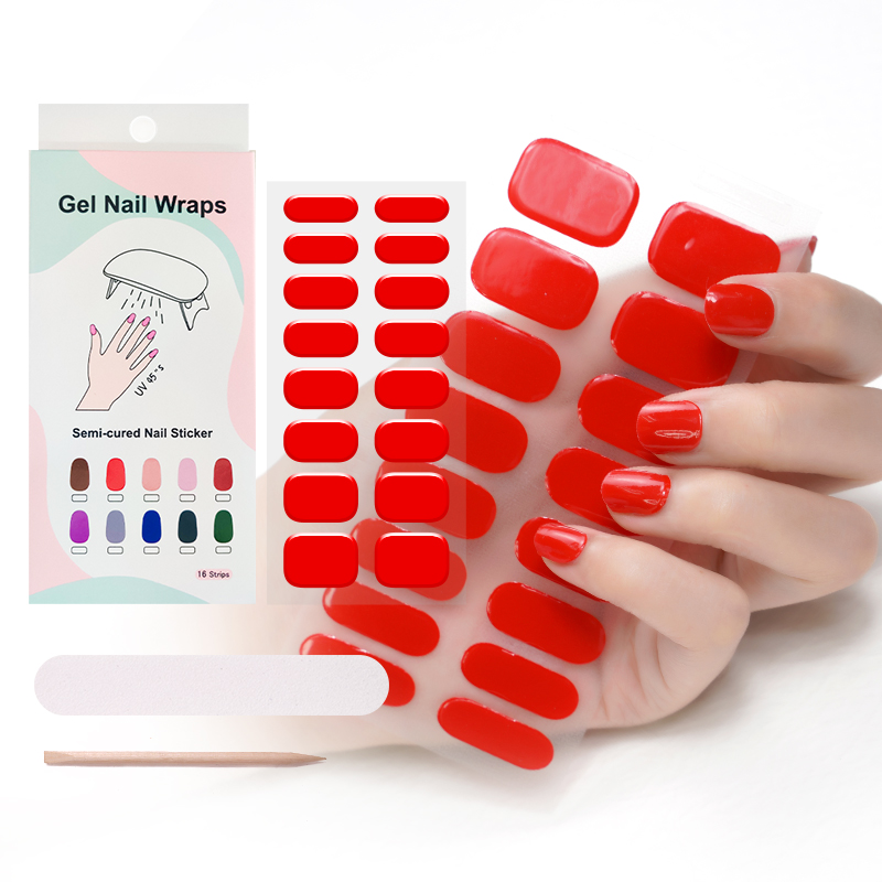 New style Gel Nail Sticker Gel Nail high Glossy waterproof long lasting gel nail sticker uv