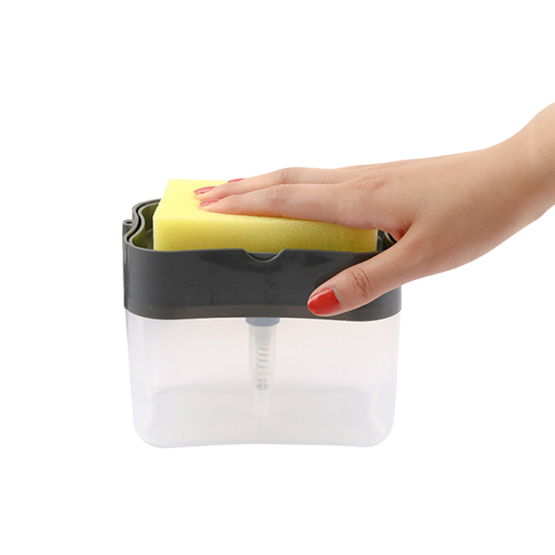 Soap Pump Box Press Dishwasher with Sponge Kitchen Soap Dispenser Box