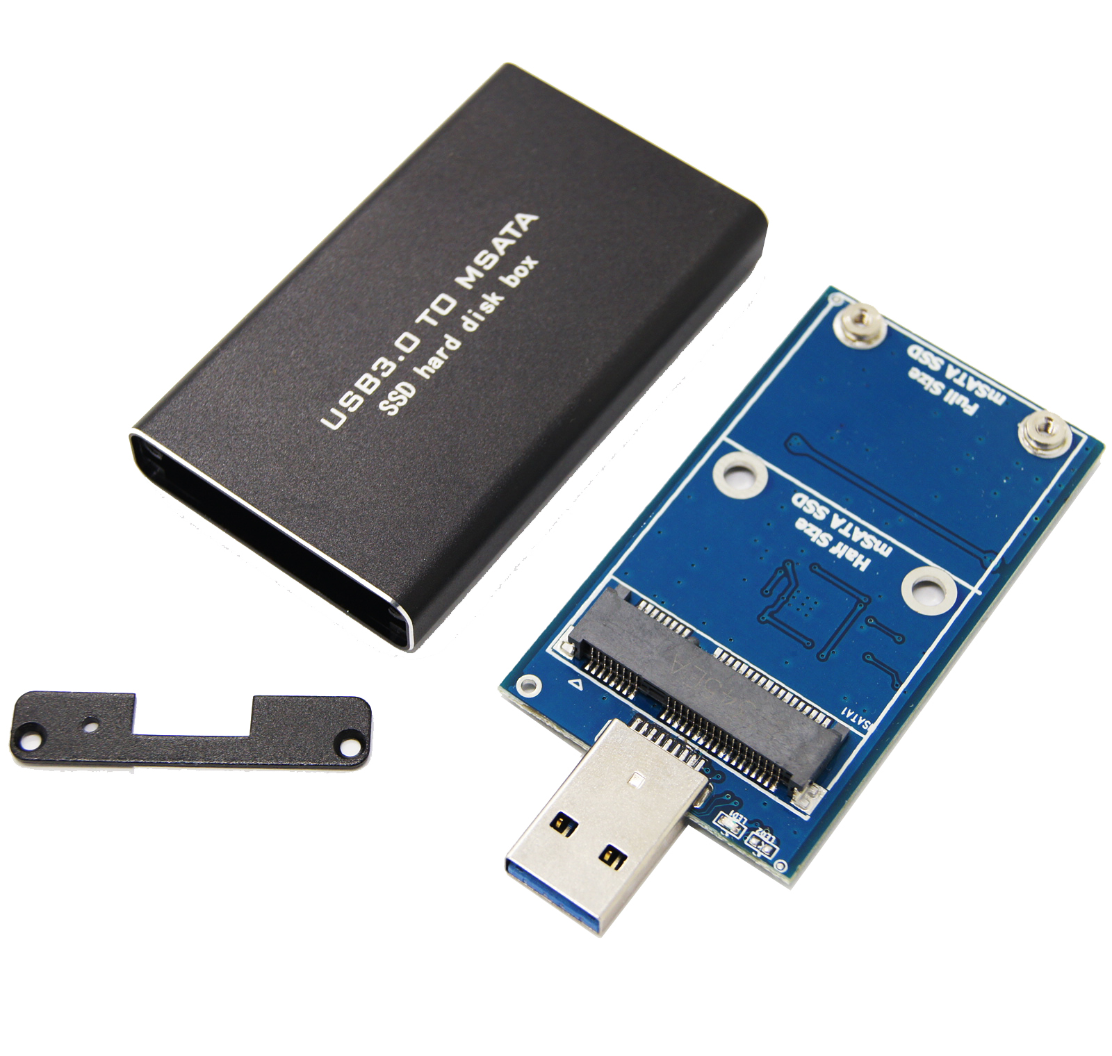 Горячая Распродажа алюминиевый корпус MSATA встроенный USB 3,0 к мини PCIE MSATA HDD корпус