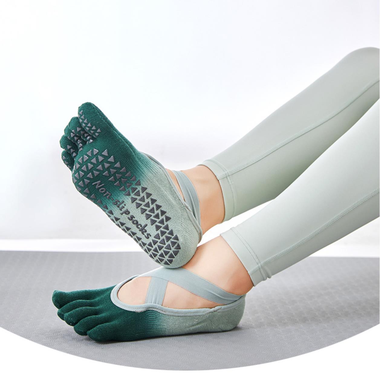 yoga socks for women gel non-slip grips nylon ladys tie dye with logo finger pilates grip socks sport