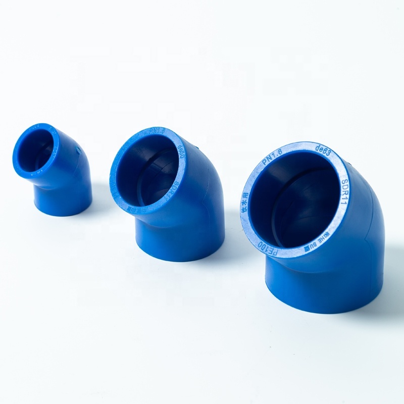 Factory Direct Sale PE Corner Adapter 45 Degree Elbow PE Plastic Pipe For Water Supply