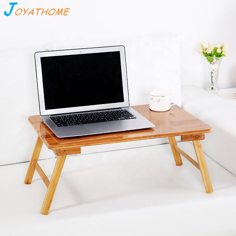 Joyathome Бамбуковый стол для ноутбука, сервировочный поднос для завтрака с подставкой, двухъярусный складной стол Mesa de Cama Comodino Bianco
