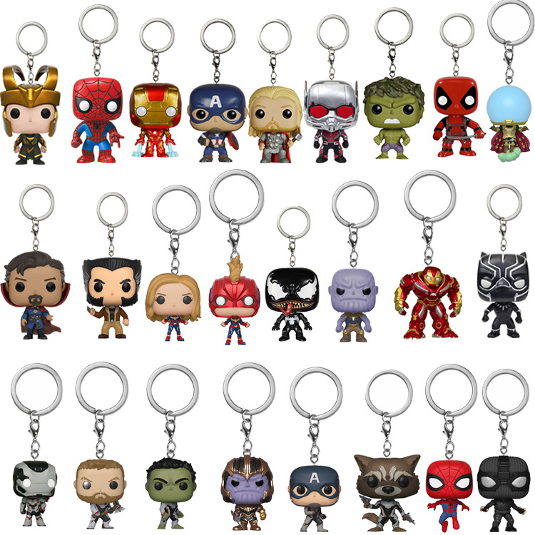Лидер продаж, брелок для ключей Funko Pop серии Marvel, Мстители, экшн-фигурки супергероев
