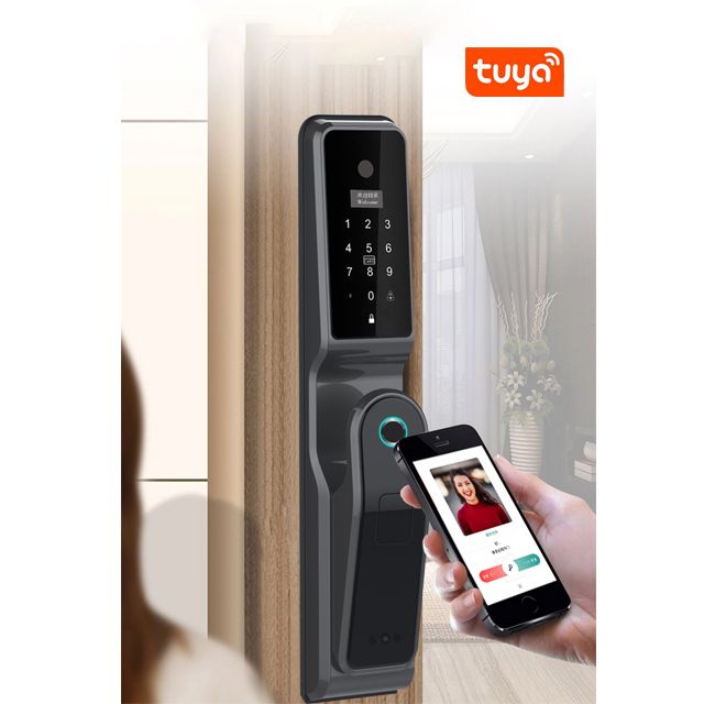 Безопасность Tuya smart Новый интеллигентая (ый) автоматический отпечаток пальца бесключевая умный дверной замок с камерой