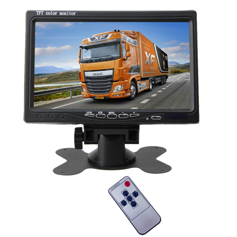 custom OEM 7-inch wide-angle LCD screen, reversing image, IPS high-definition car monitor, wide voltage 12-36V