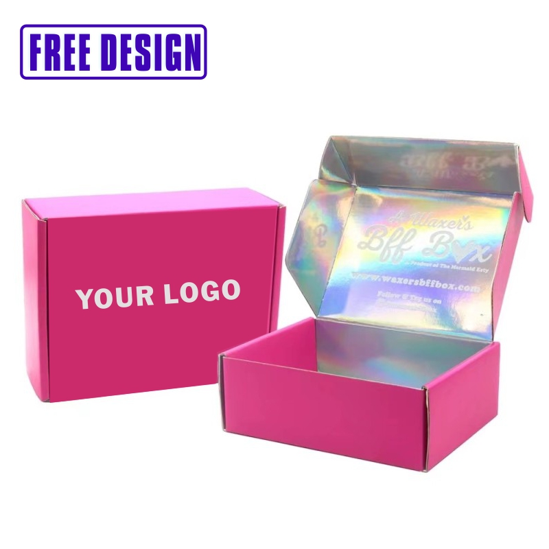 Hot Custom Logo Pink Corrugated Mailer Cardboard Paper Packaging Mailing Postal Shipping Box For Cosmetic