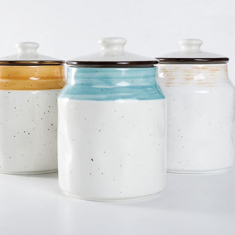 Ceramic Sugar Pot With Lid Porcelain Sugar Pot Jar Tea Salt Sugar Pot For Sale