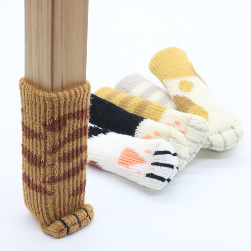 Wholesale Price Floor Protector Reduce Noise Fancy Cute Cat Paw Chair Socks Chair Leg Socks