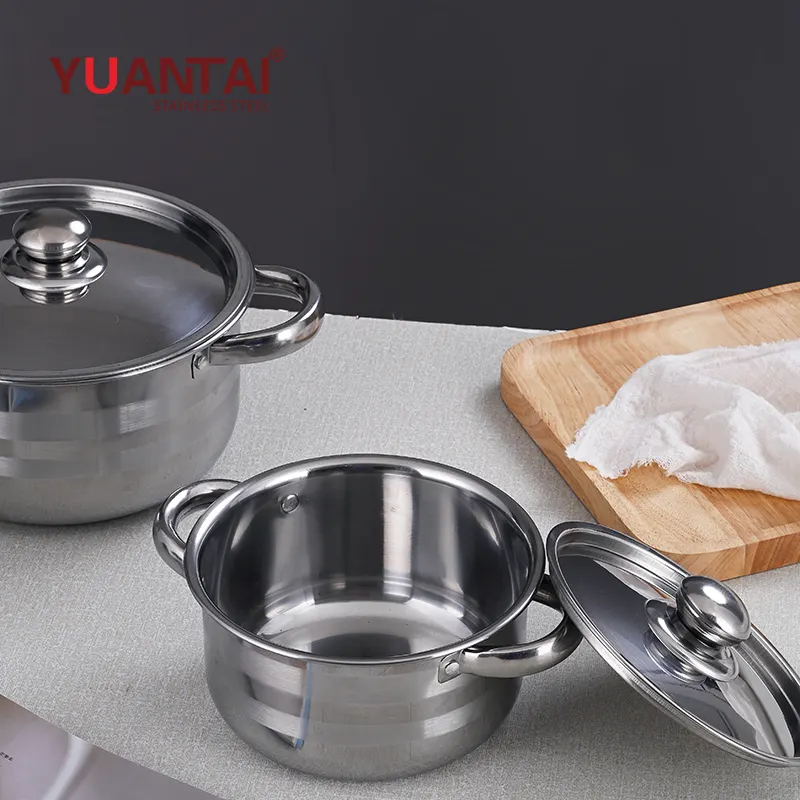 Factory Directly Supply Five-piece Korean Soup Pot High Quality Kitchen Stainless Steel Pot Sets