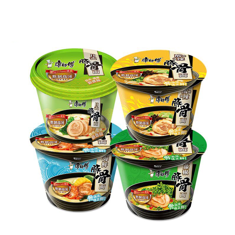 Оптовая продажа Yummy Multi Flavour китайская еда мгновенный бочонок Ramen бульон Ramen лапша 108 г/пакет, 12 бочонок/коробка