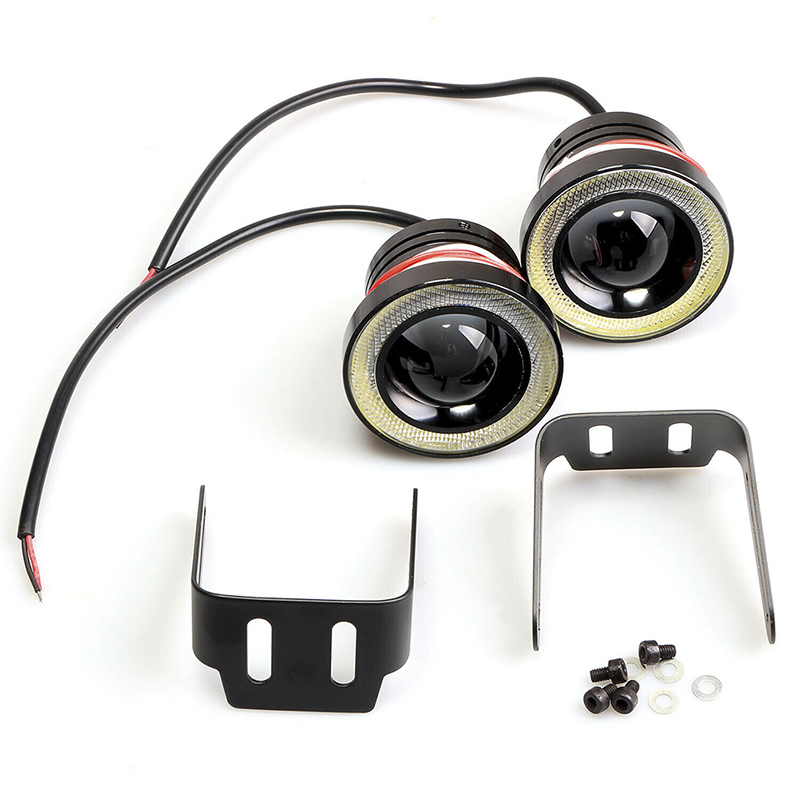 Car Fog Light 30W LED With Lens COB Angel Eyes Lamp Chips Car Daytime Running Light off-road vehicle spot light led fog lamp