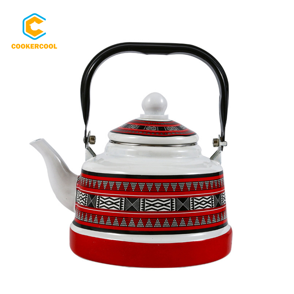 Горячая Распродажа от производителя Cookercool, 1,1 л, 1,7 л, 2,5 л, чайный чайник с красной эмалью, набор посуды