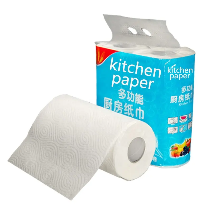 90 sheets Virgin Wood Pulp 2 Ply Kitchen Paper Towel Roll