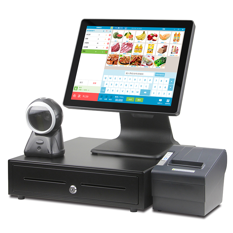 Заводская цена, розничная продажа, POS-машина, 15 дюймов, английское программное обеспечение, система win pos, все в одном терминале, кассовый аппарат