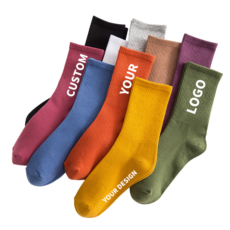 Wholesale custom low MOQ knitted cotton fashion plain solid color ladies girls scrunch slouch socks for women